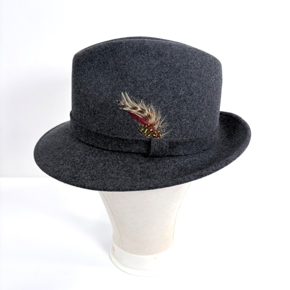 Country Gentleman Simpson Fedora Gray‎ Wool LiteFelt Water Repellent Hat Large